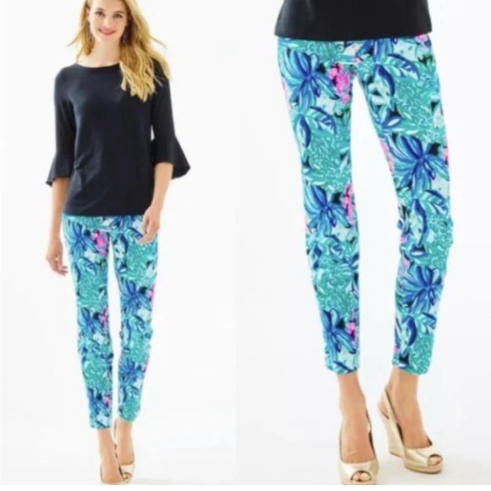 NWT Lilly Pulitzer Kelly Skinny Pants. Size 4. Maldives Green Hype It Up